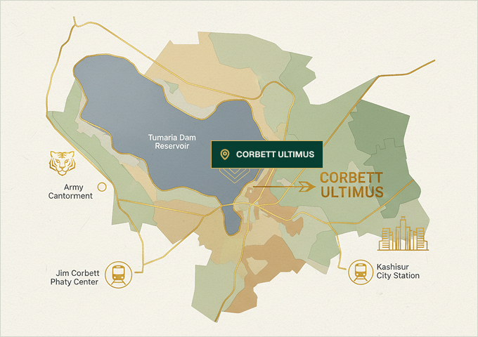 Corbett Ultimus location and connectivity map